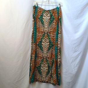 Croc Skin Print Maxi Skirt